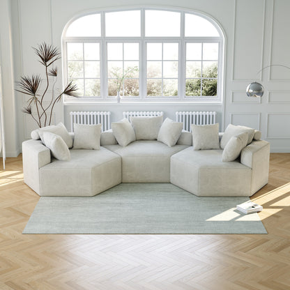Divano letto singolo in ciniglia beige con cuscino per schienale