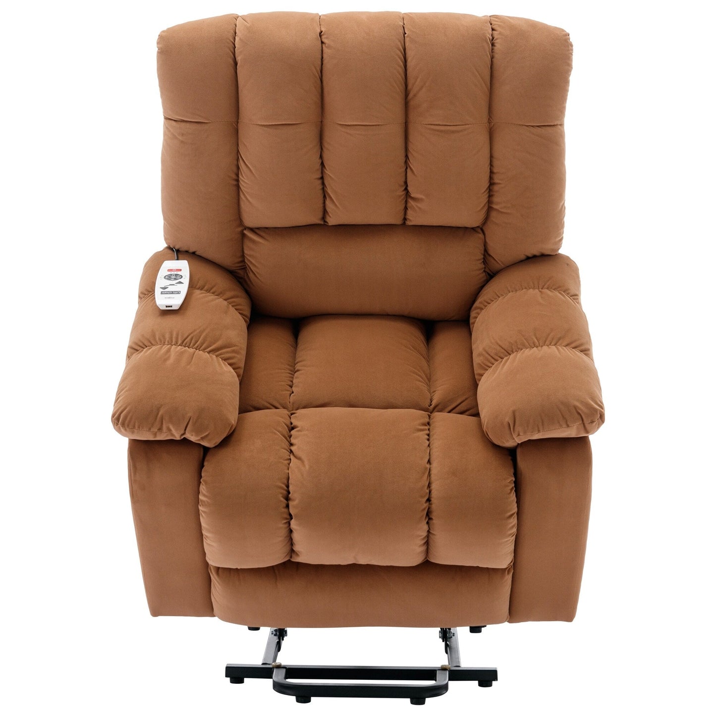 Poltrona reclinabile elettrica beige con riscaldamento, massaggio vibrante e tasca laterale per un'esperienza rilassante in soggiorno
