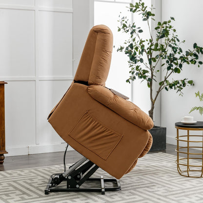 Poltrona reclinabile elettrica beige con riscaldamento, massaggio vibrante e tasca laterale per un'esperienza rilassante in soggiorno