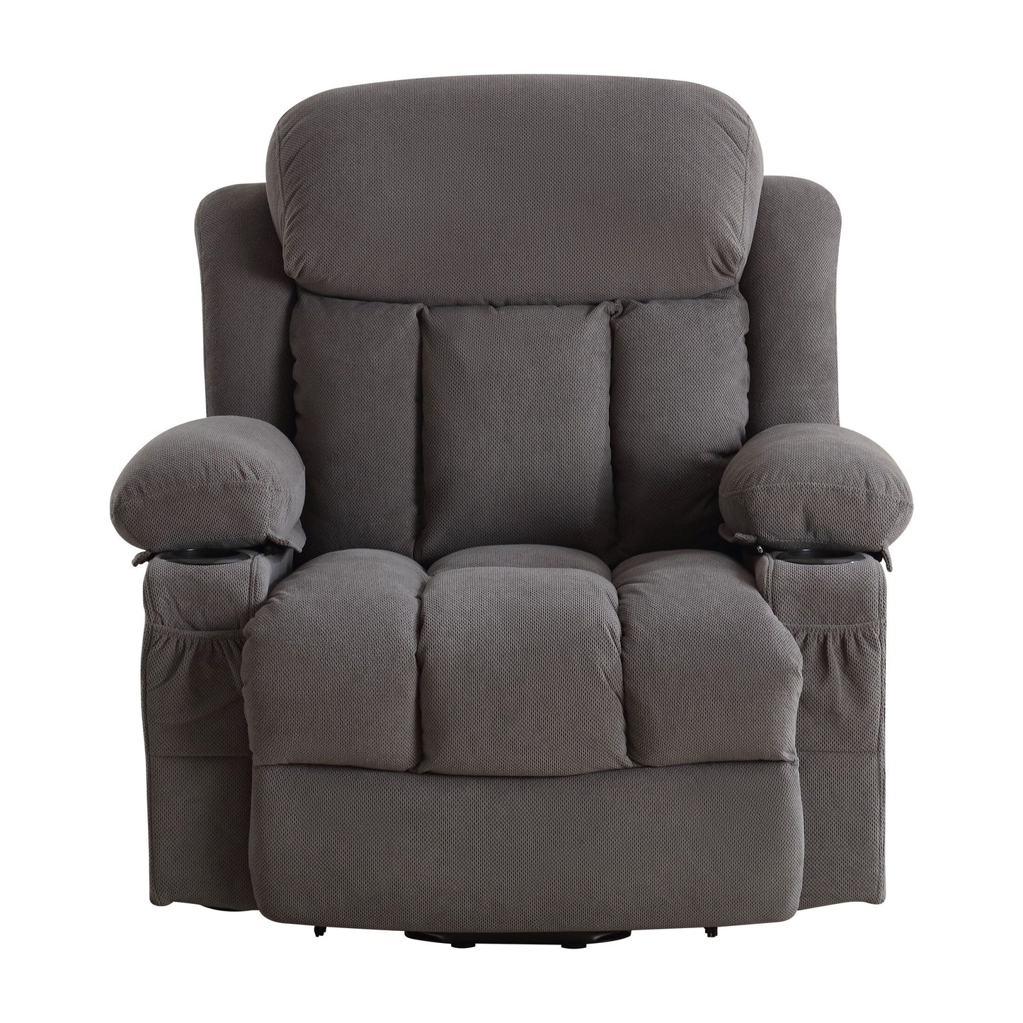 Poltrona reclinabile elettrica beige con riscaldamento, massaggio, USB e telecomando