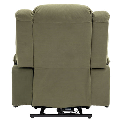 Poltrona reclinabile beige con massaggio riscaldato, infinite posizioni di reclinazione, tasche laterali e braccioli retrattili per il massimo comfort