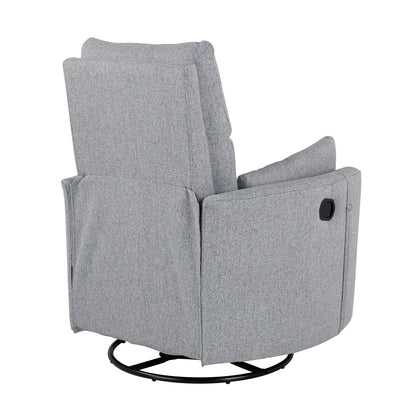 Poltrona reclinabile manuale beige con schienale girevole a 360° e regolabile, include due cuscini rimovibili