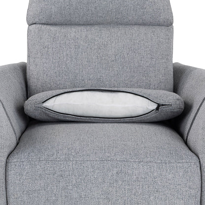 Poltrona reclinabile manuale beige con schienale girevole a 360° e regolabile, include due cuscini rimovibili