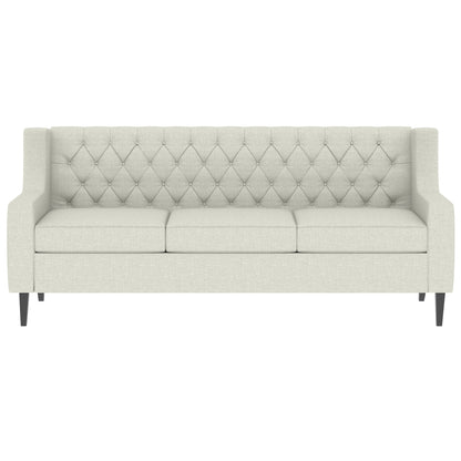Divano a 3 posti in poliestere beige Mid Century Modern 78,75 con schienale trapuntato a bottoni e comodo cuscino per soggiorno