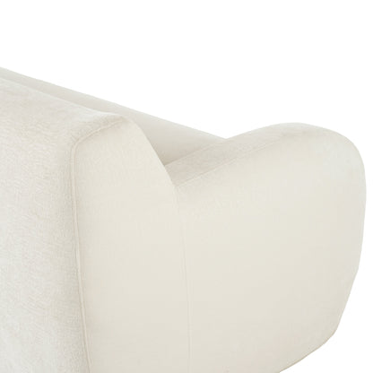 Divano minimalista beige a 3 posti con imbottitura in schiuma ad alta densità