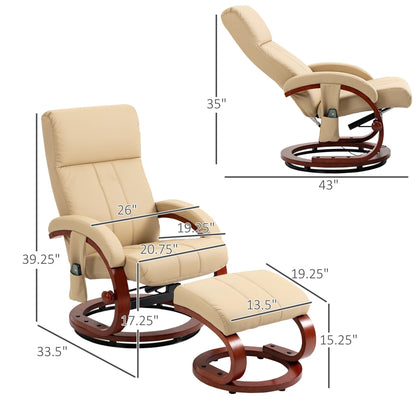 Poltrona reclinabile girevole moderna beige 26