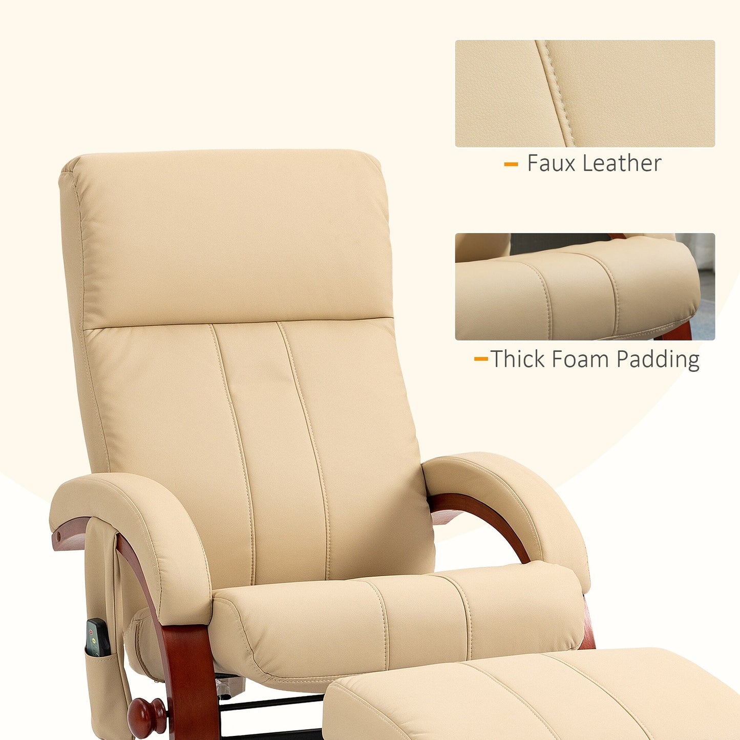 Poltrona reclinabile girevole moderna beige 26
