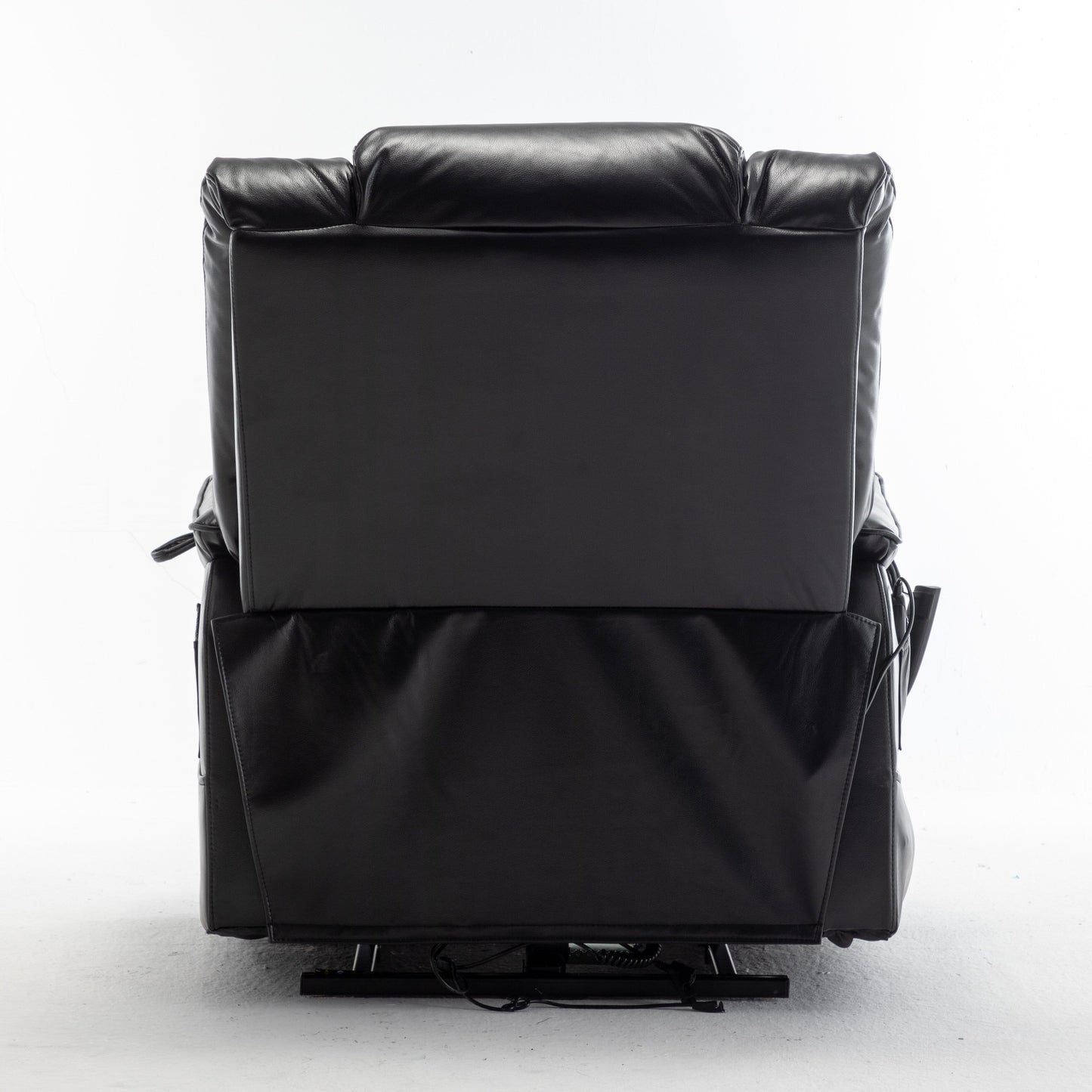 Poltrona reclinabile elettrica oversize beige con motore OKIN, sollevamento piatto a 180°, seduta extra larga e tasche portaoggetti