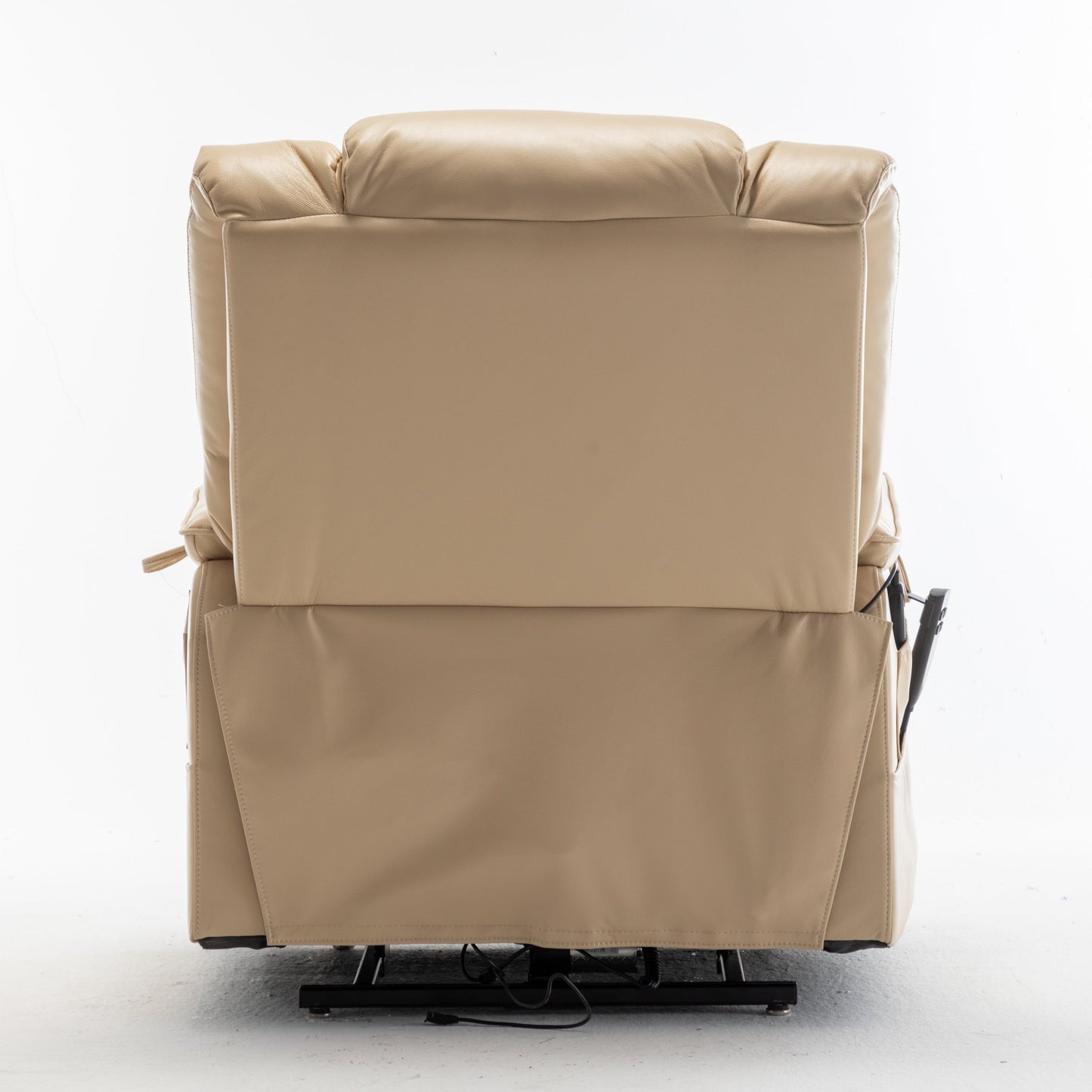 Poltrona reclinabile elettrica oversize beige con motore OKIN e reclinazione a 180°