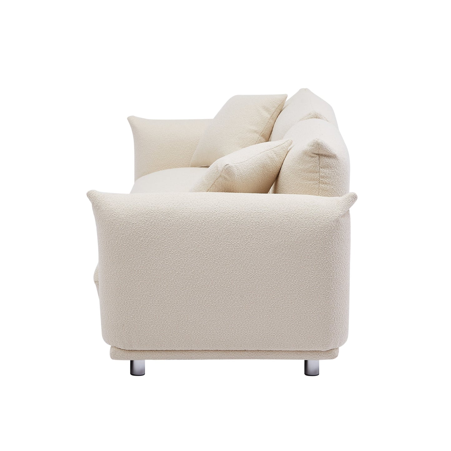 Divano a due posti beige oversize con gambe in metallo