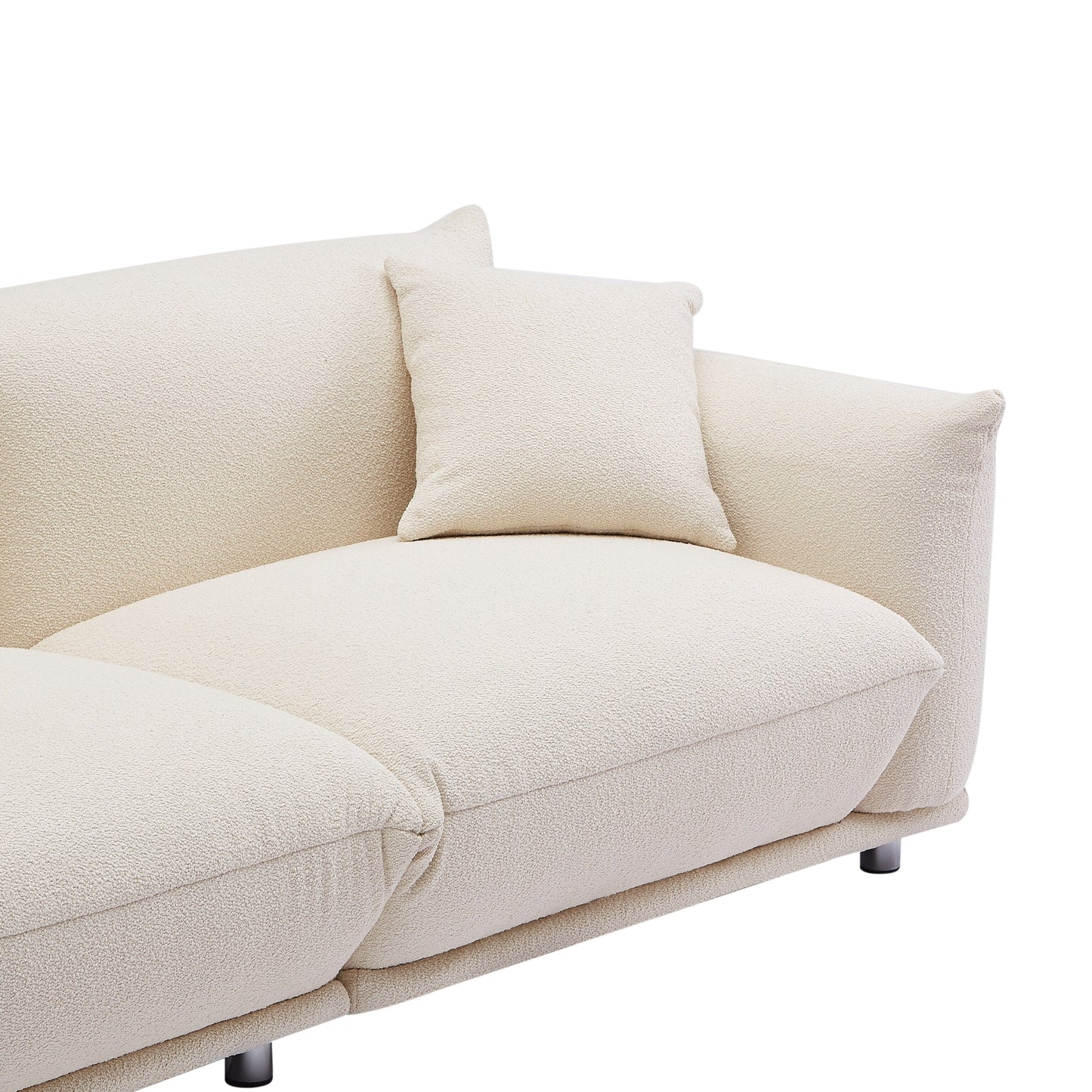 Divano a due posti beige oversize con gambe in metallo