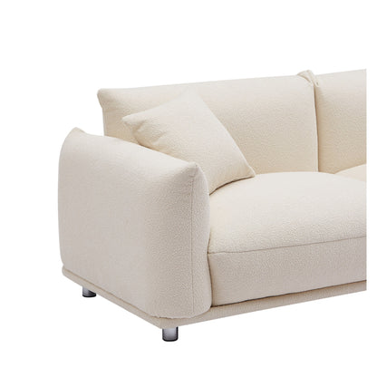 Divano a due posti beige oversize con gambe in metallo
