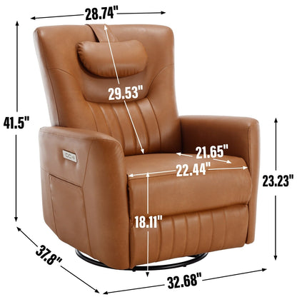 Poltrona reclinabile elettrica beige con supporto lombare e porte USB