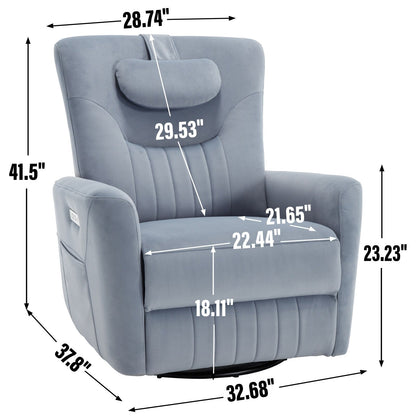 Poltrona reclinabile elettrica beige con supporto lombare e porte USB