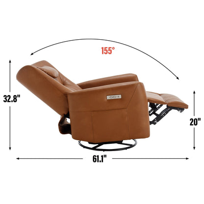 Poltrona reclinabile elettrica beige con supporto lombare e porte USB