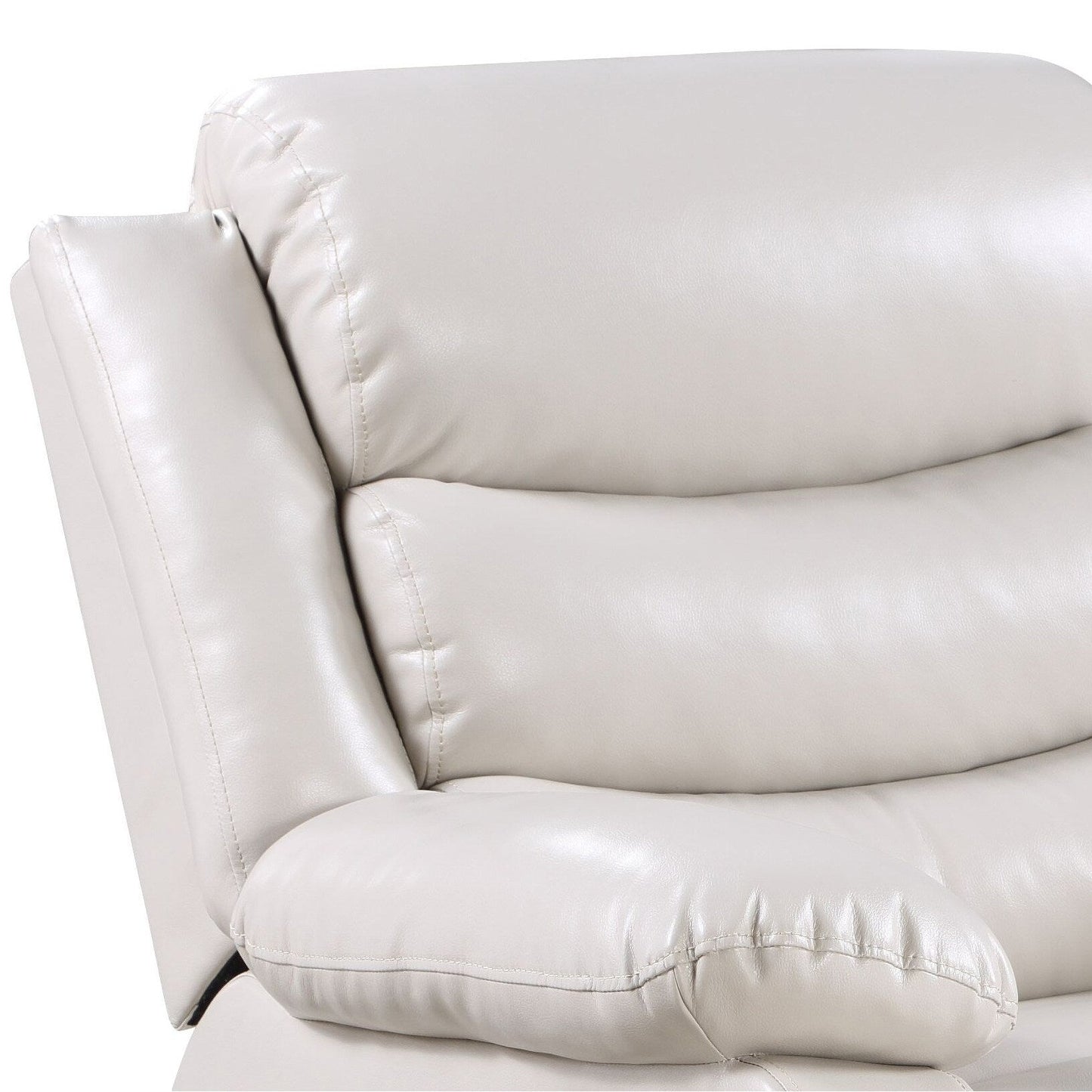 Poltrona reclinabile elettrica in pelle sintetica beige