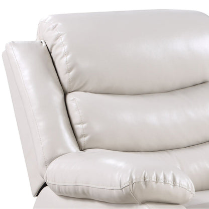 Poltrona reclinabile elettrica in pelle sintetica beige