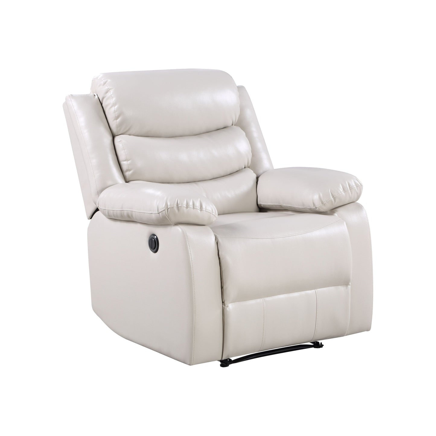 Poltrona reclinabile elettrica in pelle sintetica beige