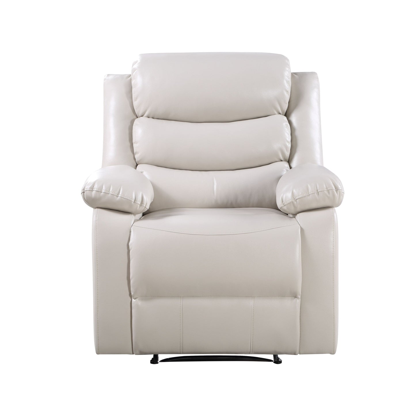 Poltrona reclinabile elettrica in pelle sintetica beige