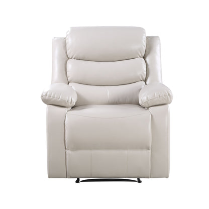 Poltrona reclinabile elettrica in pelle sintetica beige