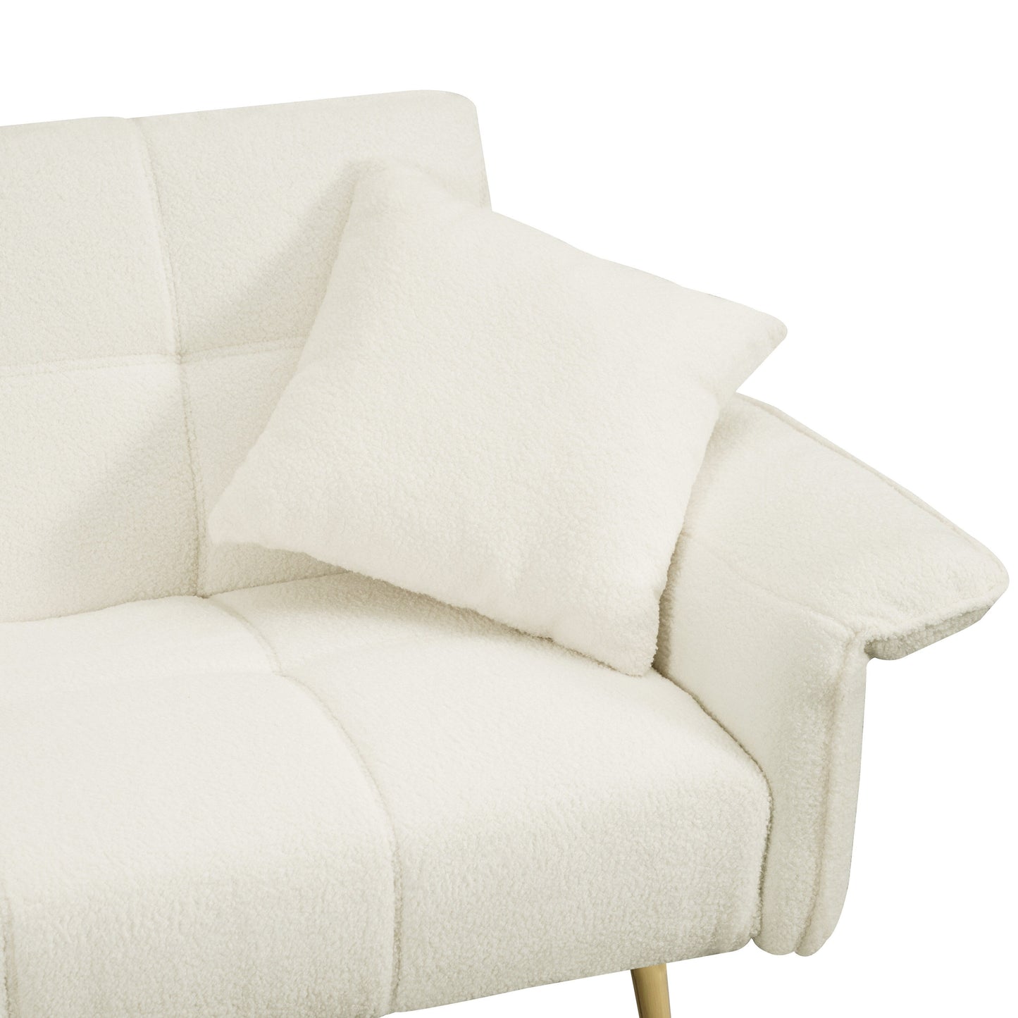 Divano letto futon convertibile in pile beige