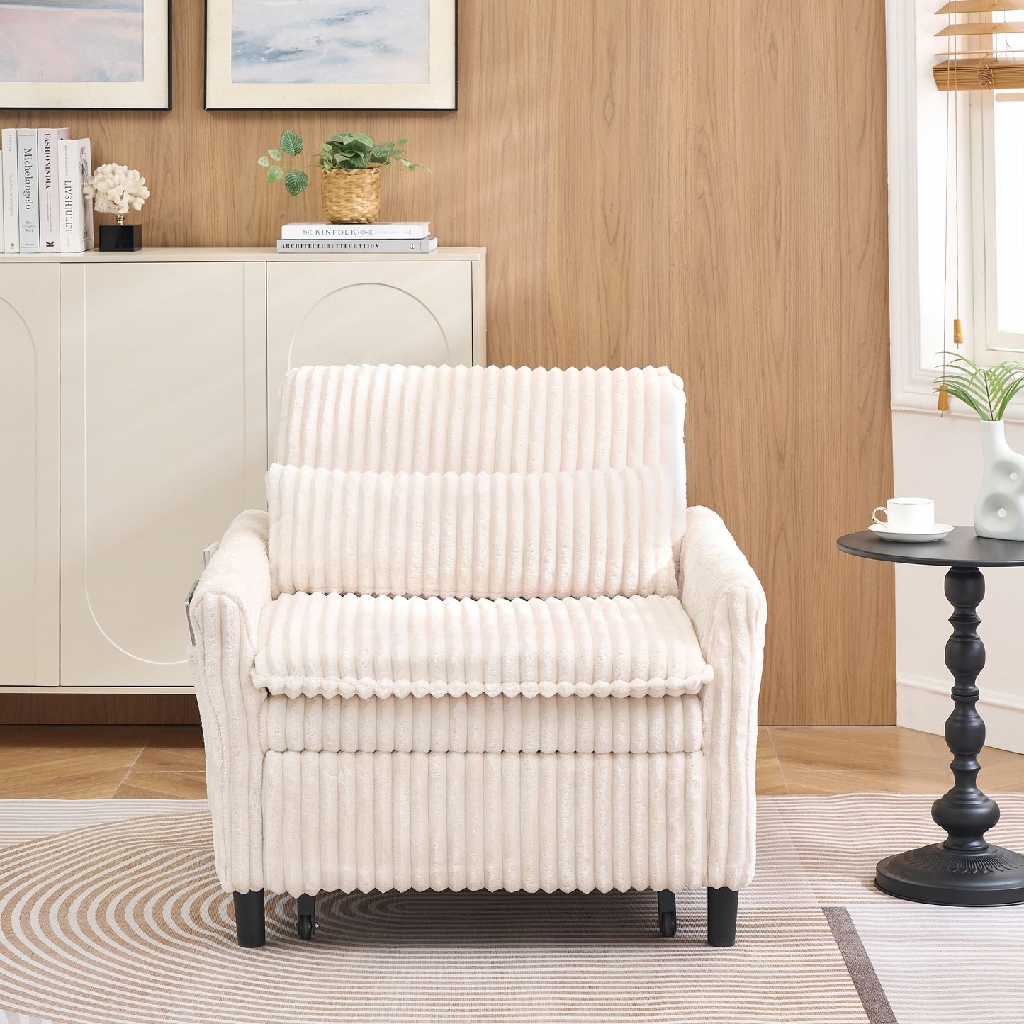 Comoda sedia beige per piccolo appartamento, camera da letto, balcone, divano letto piccolo, divano pigro, divano con cuscino