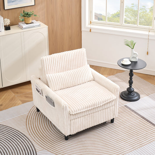 Comoda sedia beige per piccolo appartamento, camera da letto, balcone, divano letto piccolo, divano pigro, divano con cuscino