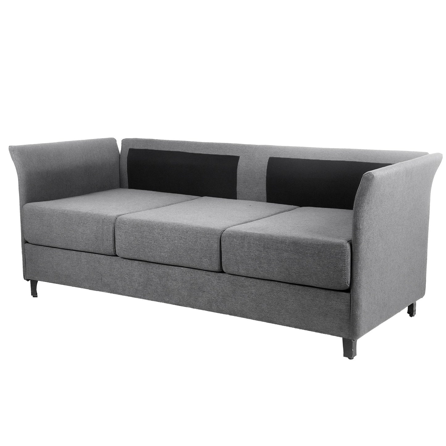 Divano staccabile a 3 posti in lino beige+grigio con struttura in metallo