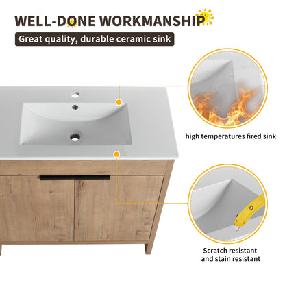 Beingnext 24/30/36 Mobile bagno con lavabo, mobile bagno indipendente con anta a chiusura ammortizzata e ripiano regolabile