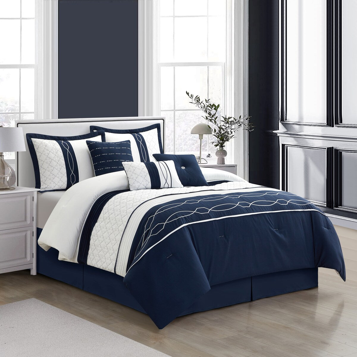 Set copripiumino moderno geometrico Bellerose da 7 pezzi