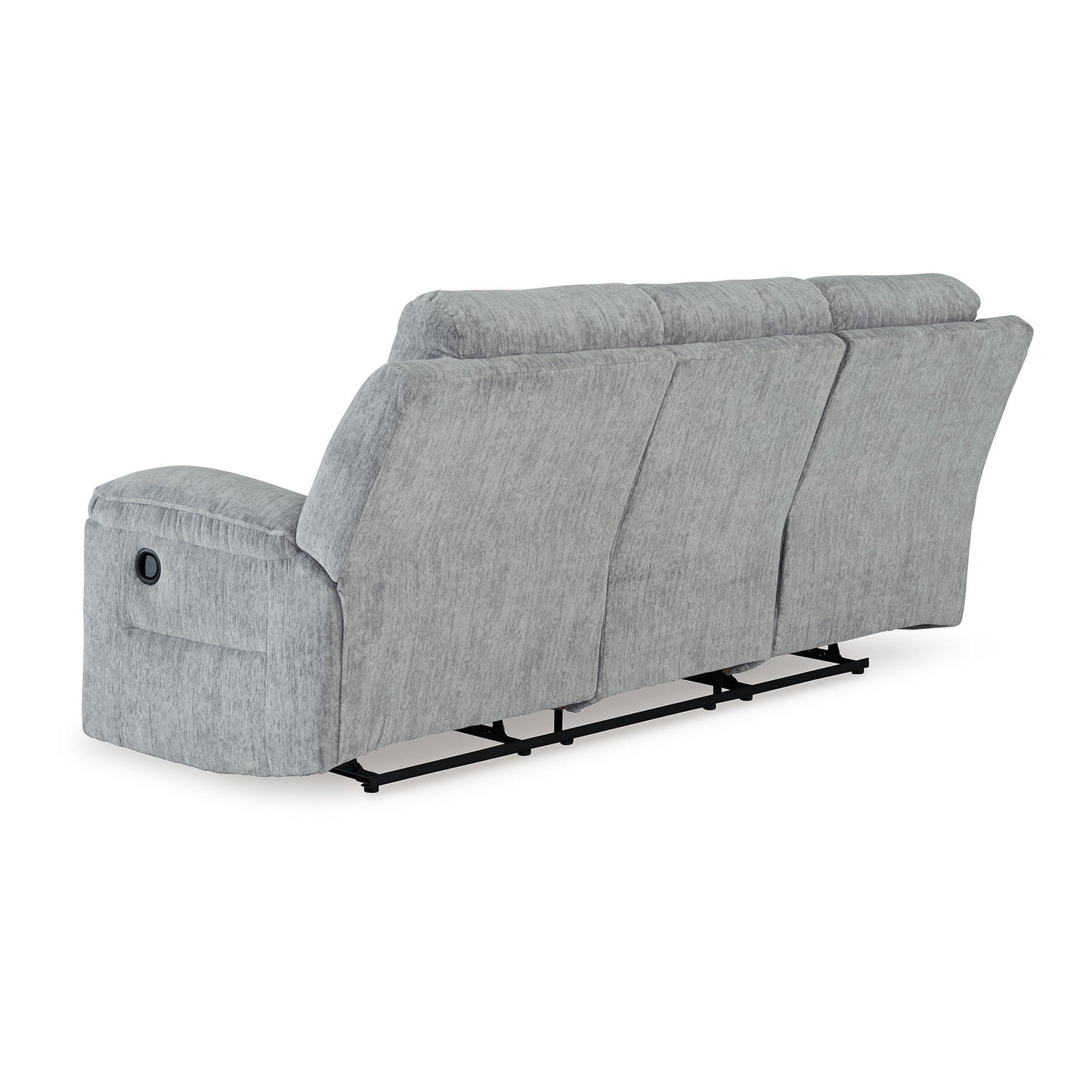 Divano reclinabile manuale Benson, poliestere grigio, struttura in metallo, 87 pollici