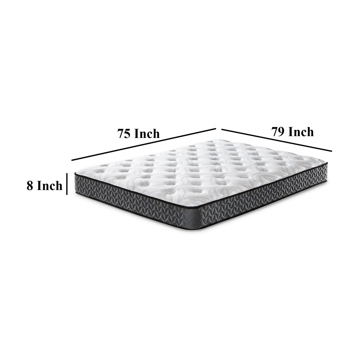 Materasso Beny King, molle ibride Bonnell, schiuma, comfort rigido, 8 pollici