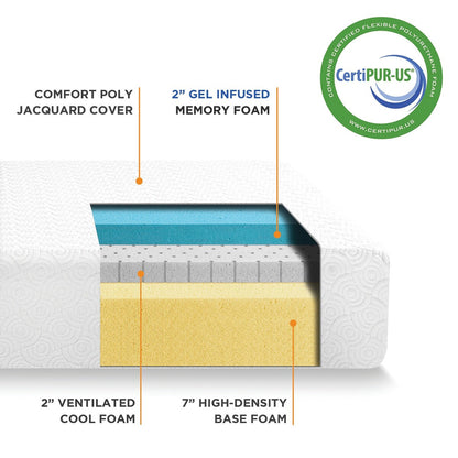 Materasso in memory foam Signature Gel da 11 pollici con infusione di gel rinfrescante