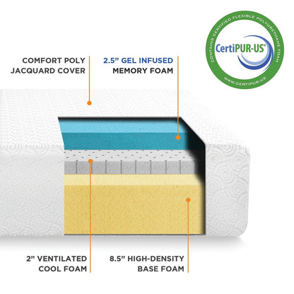 Materasso in memory foam Signature Gel da 13 pollici con infusione di gel rinfrescante