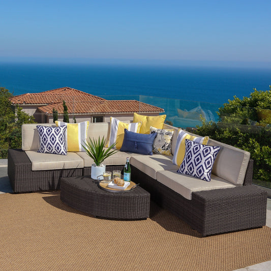 Il miglior set di divani da esterno in vimini Sail Bridge da 6 pezzi di Havenside Home