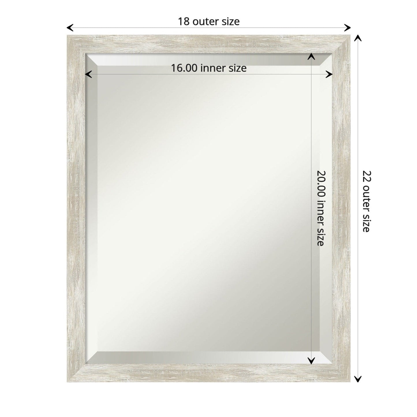 Specchio da parete per bagno bisellato - Cornice metallica screpolata