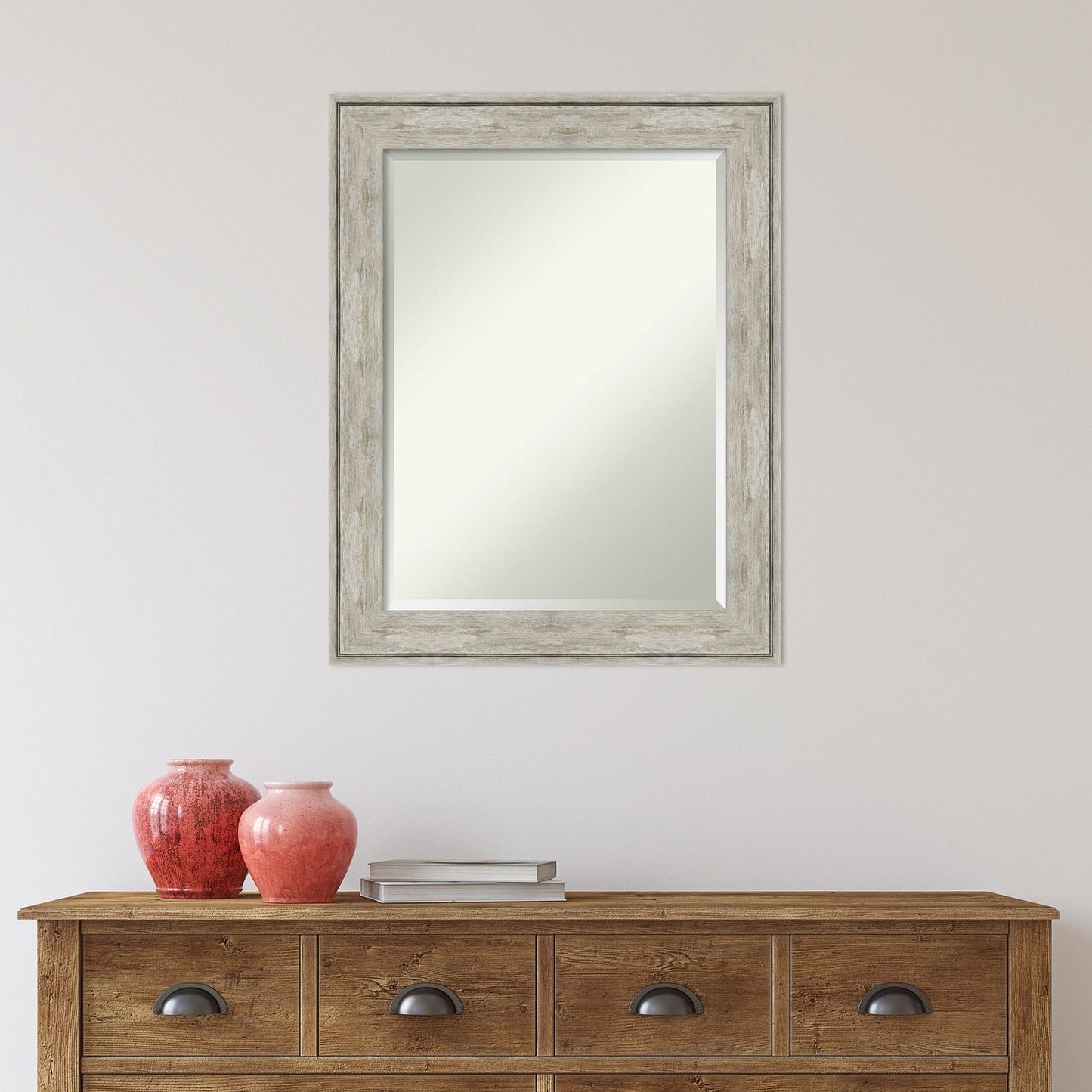Specchio da parete per bagno bisellato - Cornice metallica screpolata