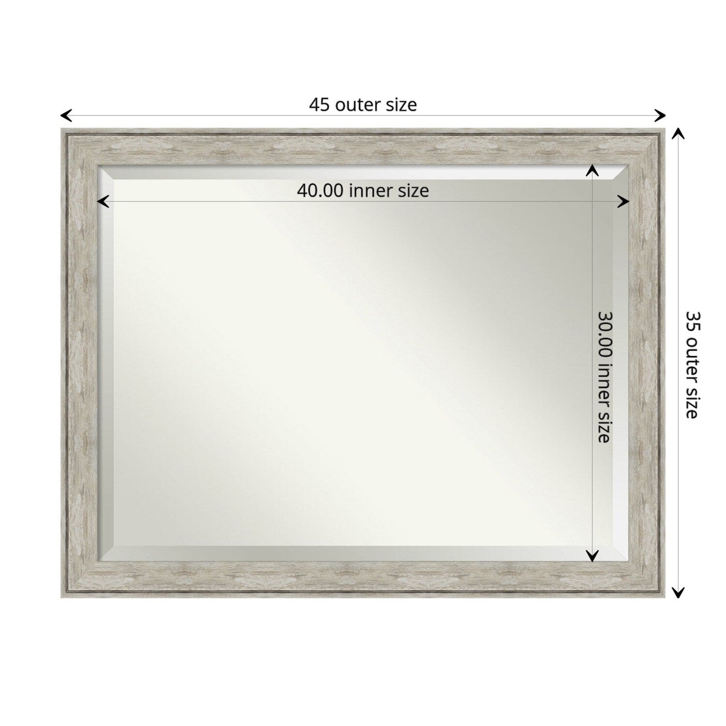 Specchio da parete per bagno bisellato - Cornice metallica screpolata