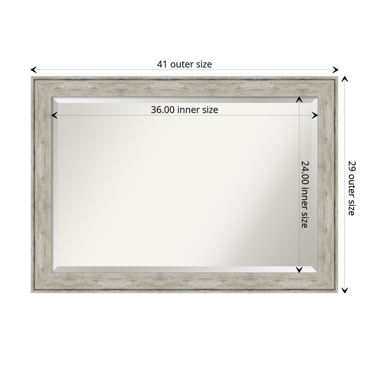 Specchio da parete per bagno bisellato - Cornice metallica screpolata
