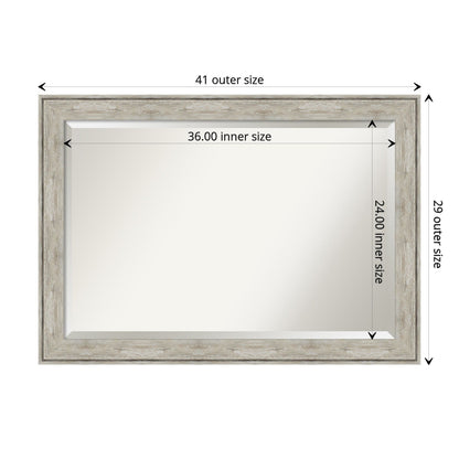 Specchio da parete per bagno bisellato - Cornice metallica screpolata
