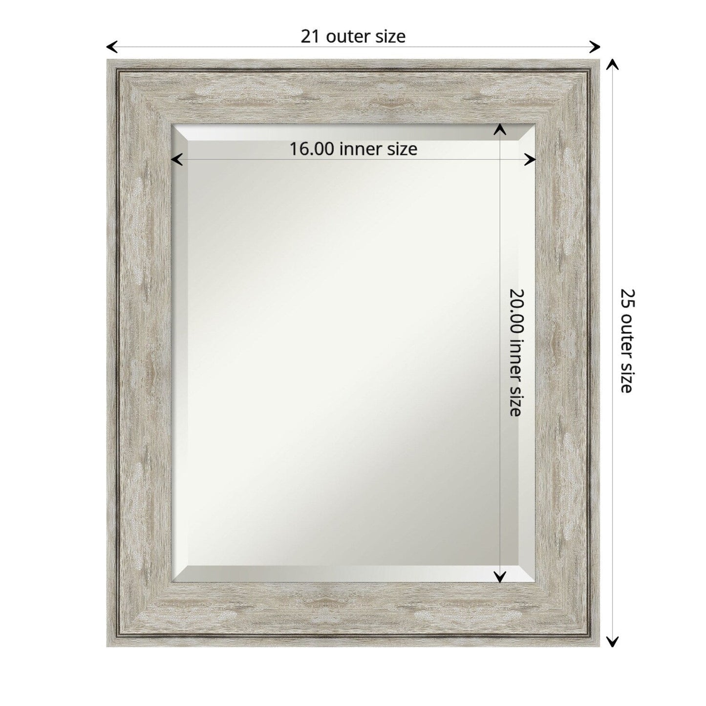 Specchio da parete per bagno bisellato - Cornice metallica screpolata