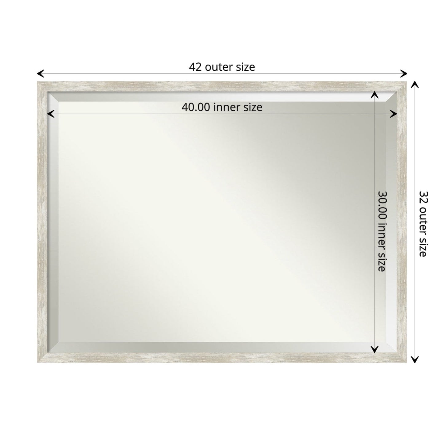 Specchio da parete per bagno bisellato - Cornice metallica screpolata