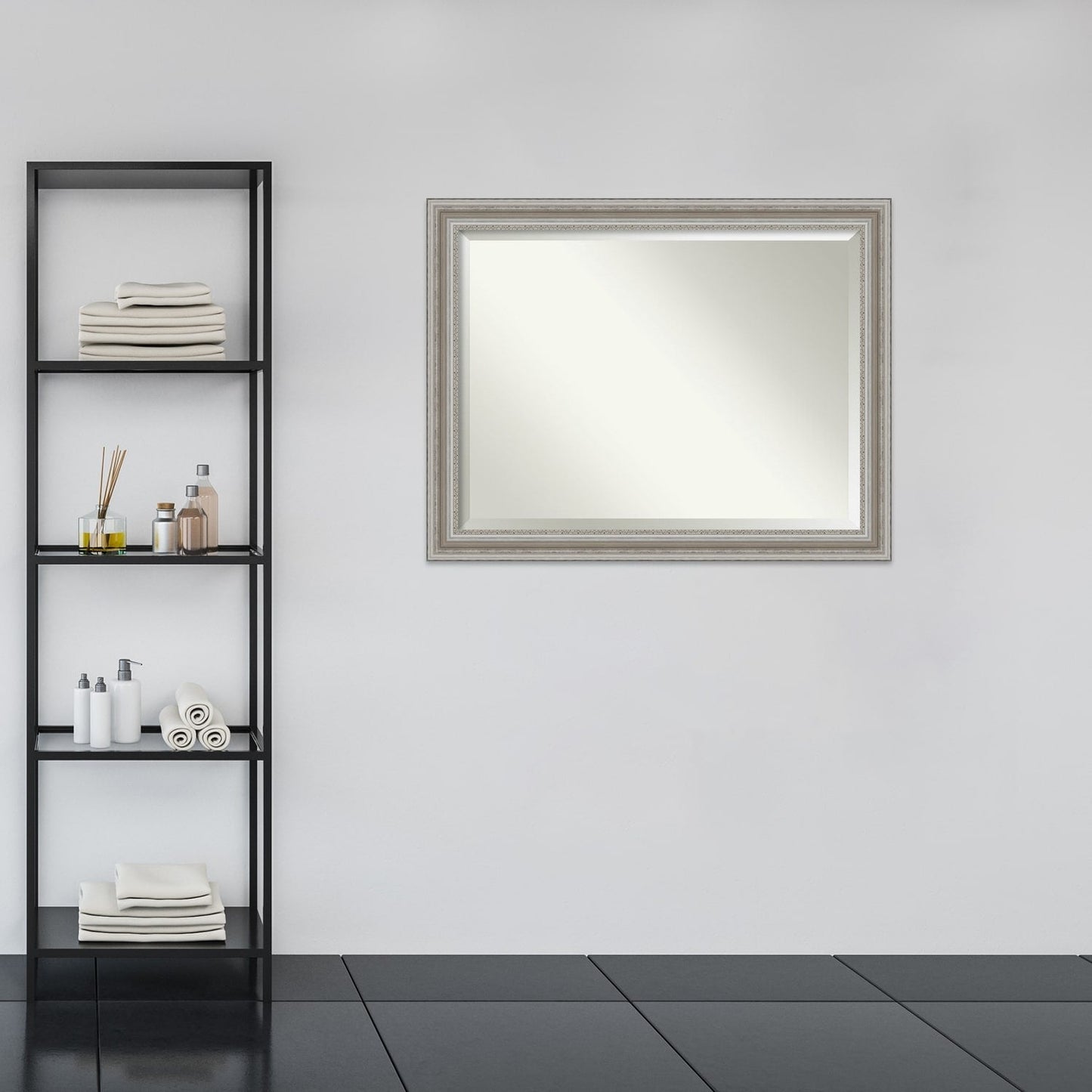 Specchio da parete per bagno bisellato - Cornice argento Parlor