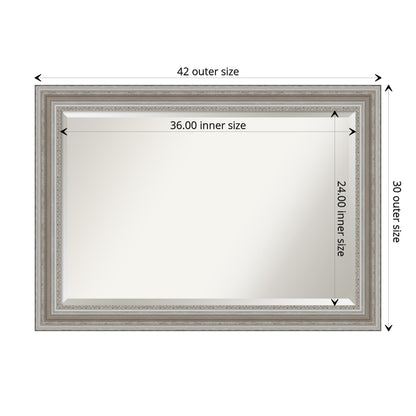 Specchio da parete per bagno bisellato - Cornice argento Parlor