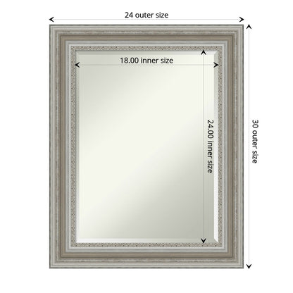 Specchio da parete per bagno bisellato - Cornice argento Parlor