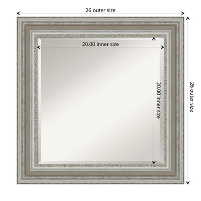 Specchio da parete per bagno bisellato - Cornice argento Parlor