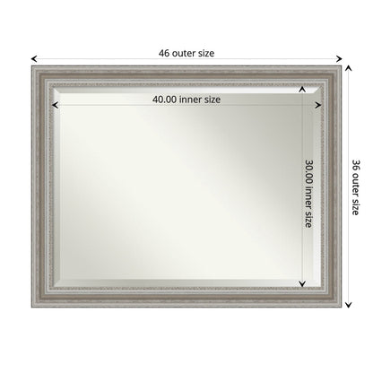 Specchio da parete per bagno bisellato - Cornice argento Parlor
