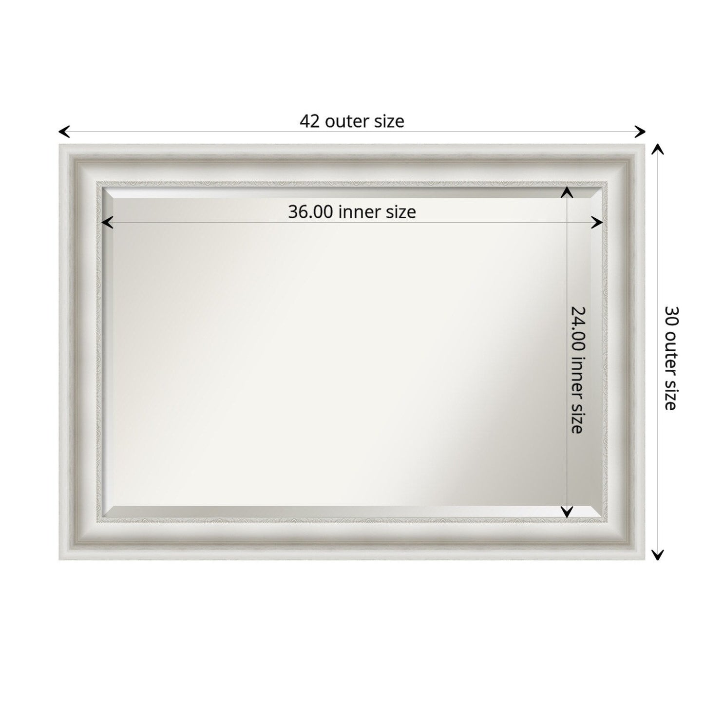 Specchio da parete per bagno bisellato - Cornice bianca Parlor