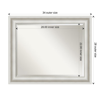 Specchio da parete per bagno bisellato - Cornice bianca Parlor