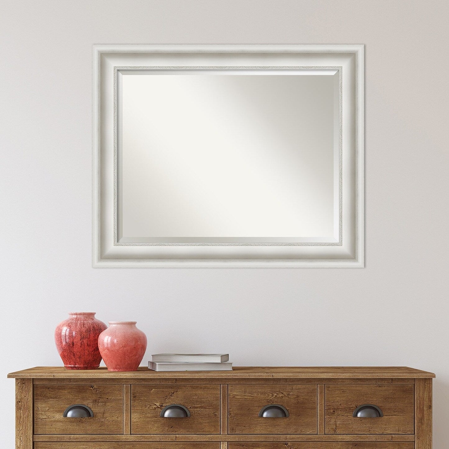 Specchio da parete per bagno bisellato - Cornice bianca Parlor